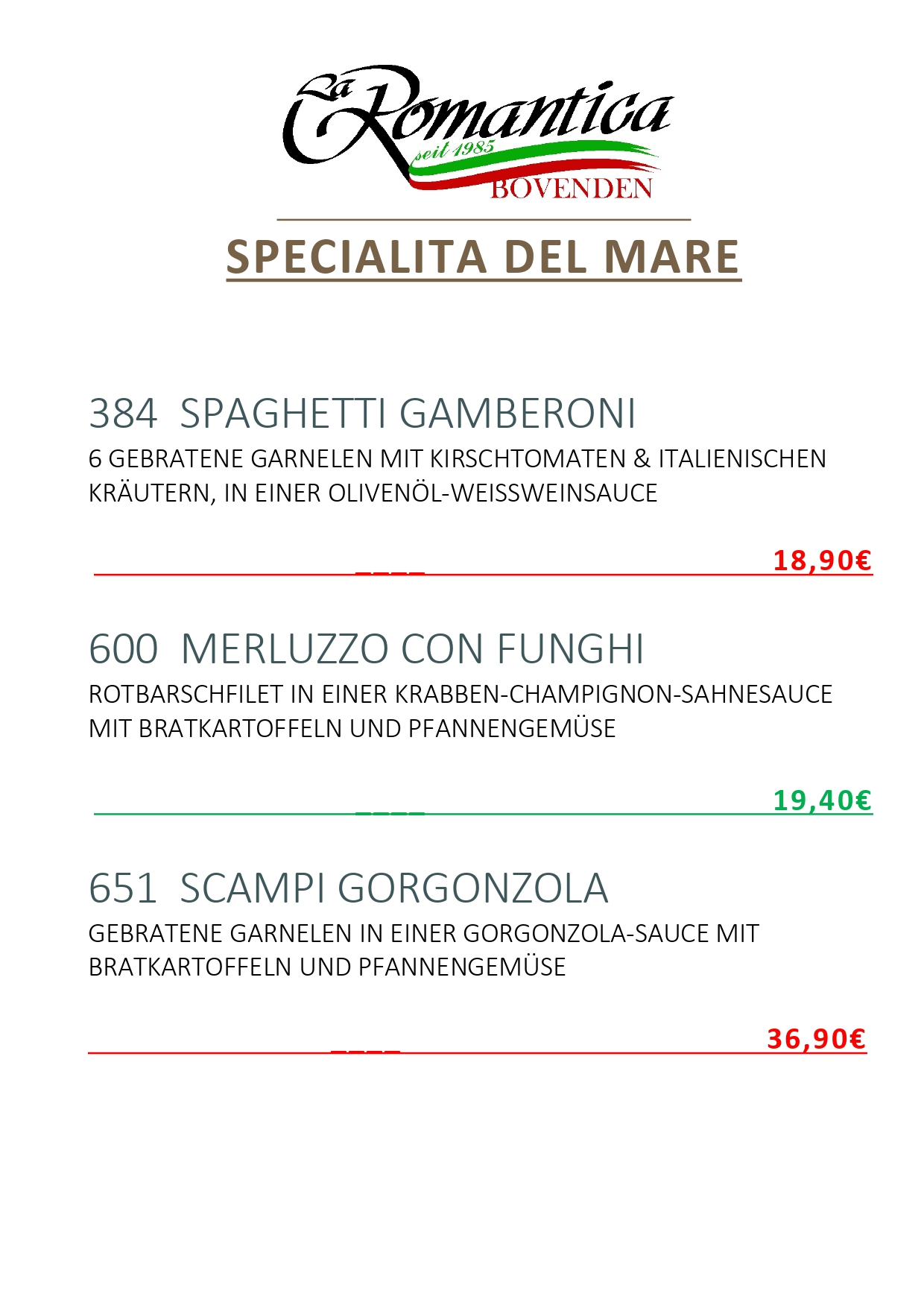 Specialità del Mare